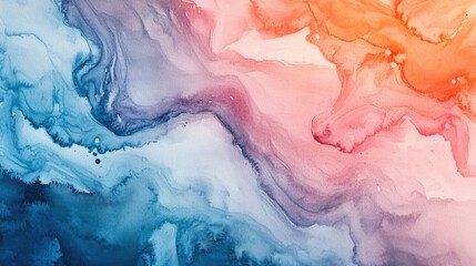 Fototapeta premium Beautiful Abstract Watercolor Art Displaying Fluid Blends of Color for Modern Aesthetic Inspiration