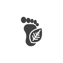 Footprint with leaf vector icon