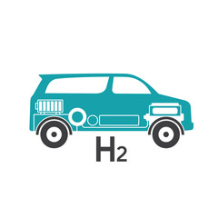 illustration of hydrogen vehicle, vector art.