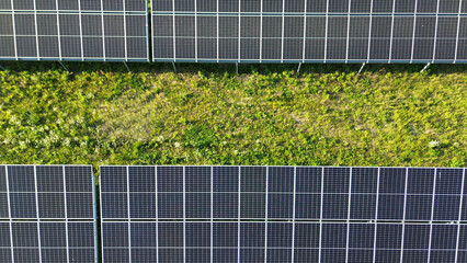 Detailed View of Renewable Solar Panels: Efficient Technology for Europe's Green Grid