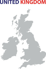 Obraz premium GREY UK MAP