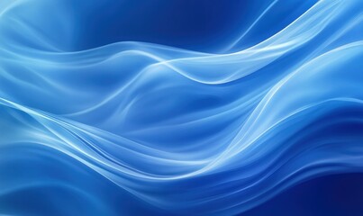Fototapeta premium Blue wavy abstract background with gentle curves and smooth transitions.