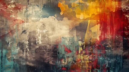 Abstract Colorful Canvas with Geometric Patterns