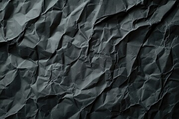 Black Vintage Crumpled Paper Texture Background. Paper Overlay , ai