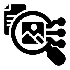 image recognition, image identification, image analysis, image detection, data science, application solid or glyph icon