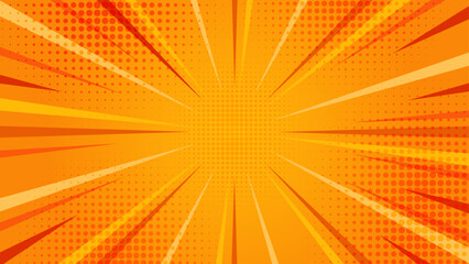 Yellow abstract background with light of sunburst. yellow starburst with halftone