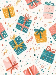 pastel pattern with gifts 