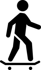 Skateboard icon, Silhouette vector design template elements of a skater, skate emblem or Skateboarding graphic design, isolated on transparent background, used for mobile app, web site and ui.