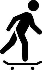 Skateboard icon, Silhouette vector design template elements of a skater, skate emblem or Skateboarding graphic design, isolated on transparent background, used for mobile app, web site and ui.