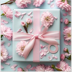 Photo of a gift for international women's Day, design of an Instagram post, Gift idea, the number "8" on the box