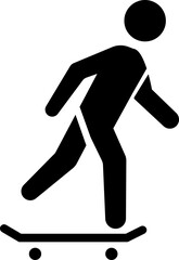 Skateboard icon, Silhouette vector design template elements of a skater, skate emblem or Skateboarding graphic design, isolated on transparent background, used for mobile app, web site and ui.