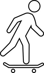 Skateboard icon, Silhouette vector design template elements of a skater, skate emblem or Skateboarding graphic design, isolated on transparent background, used for mobile app, web site and ui.