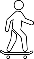 Skateboard icon, Silhouette vector design template elements of a skater, skate emblem or Skateboarding graphic design, isolated on transparent background, used for mobile app, web site and ui.