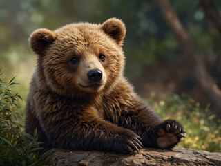 Obraz premium A heartwarming image of a miniature bear