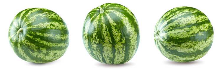 ripe watermelon isolated on white background. clipping path