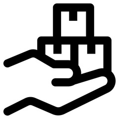 hand holding product, supply icon