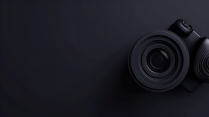 A minimalist image of a camera lens dark background