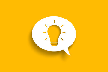 Big idea concept. Light bulb and speech bubble. Creative idea, inspiration, new idea and innovation...