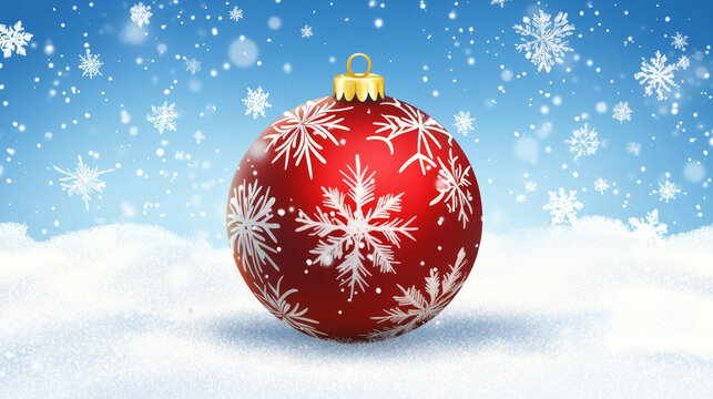 Christmas sall with snowflakes, celebration vector illustration
