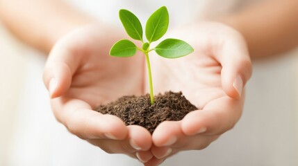 Hands Holding a Sprout