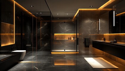 Highdefinition 3D render of a modern bathroom interior