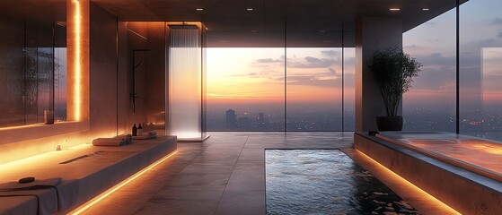 Fototapeta premium Luxurious bathroom design with a spalike ambiance