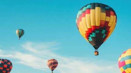 Fototapeta premium Hot Air Balloons Soaring Through the Sky