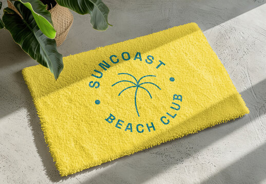 Flatlay Doormat Mockup With Generative AI