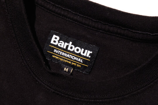 Kent, uk 01.01.2024 Barbour International Slim Fit Cotton T-shirt Size Small barbour international. Custom fit classic black street wear.