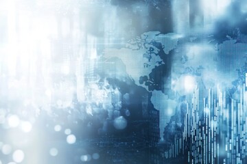 Naklejka premium Abstract Global Business Network and Financial Data