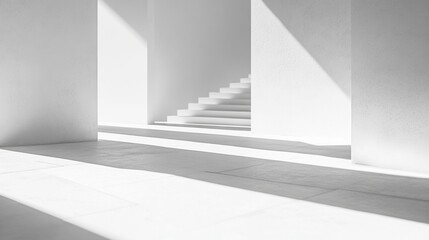 Obraz premium Minimalist Geometric Design, showcasing simple shapes and patterns, emphasizing ample white space for a sleek and uncluttered aesthetic, perfect for modern spaces