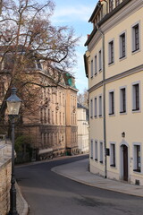 Blick in die Altstadt von Freiberg in Sachsen