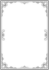 Black frame for name tag Vintage line prayer frame pattern for decoration.