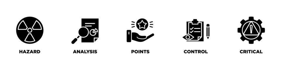 HACCP banner web icon vector illustration concept for hazard analysis and critical control points acronym in food safety management system