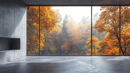 Autumnal View from Modern Room.