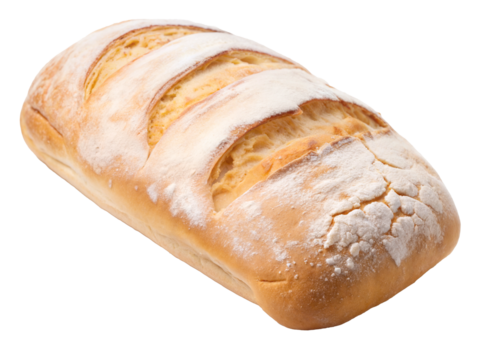 Ciabatta bread  cut out. isolated on transparent background. Copy space.