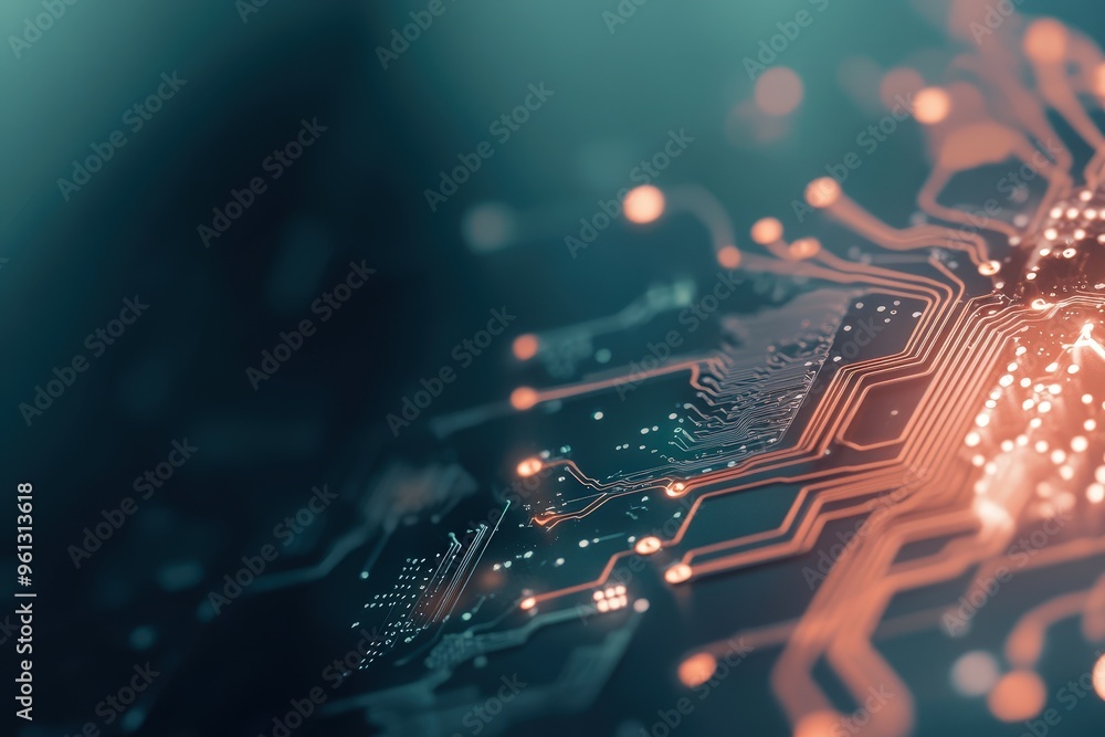 Poster discover the intricate patterns of modern technology in this stunning circuit board visualization