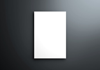 Magazine mockup on grey surface. Cover template isolated on white. 3D rendering