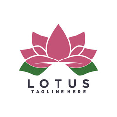 Obraz premium Beauty lotus logo design with creative style
