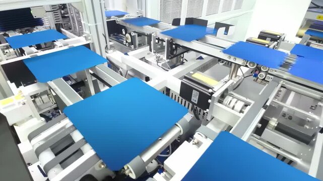 Automotive Industry high-tech production line modern manufacturing facility rows solar panels power generation photovoltaic Battery cells sustainable energy eco-friendly innovation Automotive Industry