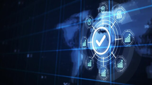 Standard quality control. Certification. Business, technology, internet and networking concept.