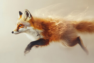 Fototapeta premium Adorable animal imagery enhanced with a motion blur effect, adding a dynamic sense of movement and fluidity while emphasizing the playful and lively nature of the animals.