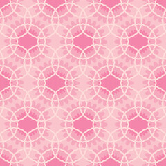 Pink Overlapping Geometric Lattice Seamless Vector Repeat Pattern