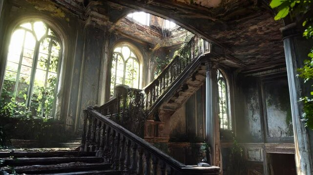 Abandoned Mansion's Grand Staircase