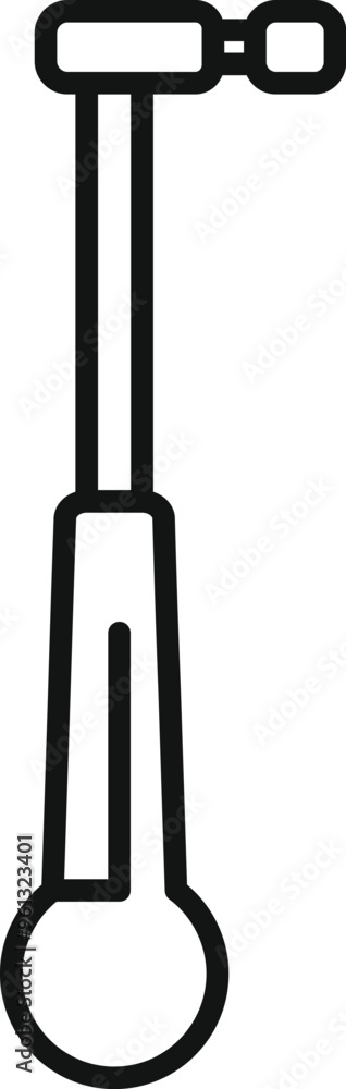 Poster simple vector icon of a dentist tool with a round handle, perfect for web and mobile apps