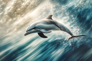 Obraz premium Adorable animal imagery enhanced with a motion blur effect, adding a dynamic sense of movement and fluidity while emphasizing the playful and lively nature of the animals.