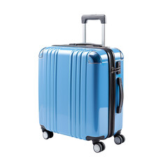 blue suitcase isolated on transparent and white background