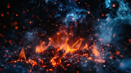 Fiery Embers and Smoke