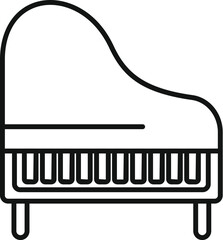 Simple line drawing of a grand piano, a timeless symbol of elegance and musicality often found in concert halls