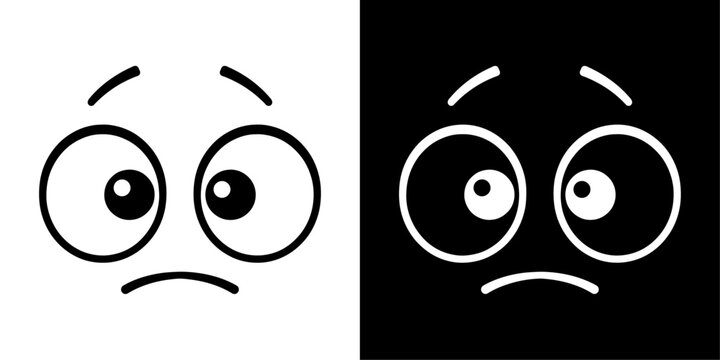 ofvs712 OutlineFilledVectorSign ofvs - cartoon face sad vector icon . face expression sign . isolated transparent . outline and filled version . AI 10 / EPS / PNG . g12058